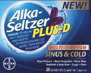 Hap AS D, Alka-Seltzer Plus-D Çoklu Semptomlu Sinüs ve Soğuk asetaminofen 325 mg / klorfeniramin maleat 2 mg / dekstrometorfan HBr 10 mg / psödoefedrin HCl 30 mg