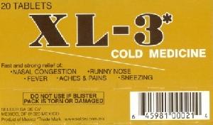 Pill XL 3 Yellow Round is XL-3 Cold Medicine