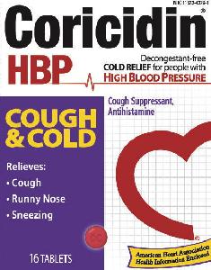 Coricidin hbp cough cold chlorpheniramine maleate 4 mg / dextromethorphan hydrobromide 30 mg CC