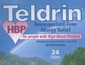 Pill GPIP60 is Teldrin HBP Allergy chlorpheniramine maleate 4mg