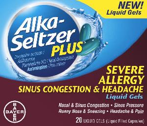 Alka-seltzer plus severe allergy sinus congestion headache acetaminophen 325 mg / doxylamine succinate 6.25 mg / phenylephrine hydrochloride 5 mg AS SH