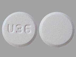Pill U36 White Round is Acetaminophen and Codeine Phosphate