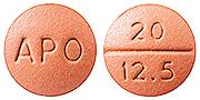 Hydrochlorothiazide and quinapril hydrochloride 12.5 mg / 20 mg APO 20 12.5