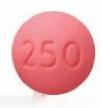 Pill T P 250 Pink Round is Tinidazole