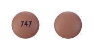 Pill 747 Pink Round is Desvenlafaxine Fumarate Extended-Release