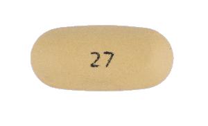 Pill 27 Yellow Oval is Methylphenidate Hydrochloride Extended-Release