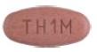 Pill TH1M Red & White Oval is Hydrochlorothiazide and Telmisartan