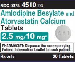 Amlodipine besylate and atorvastatin calcium 2.5 mg / 10 mg M AA1