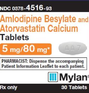 Amlodipine besylate and atorvastatin calcium 5 mg / 80 mg M AA7
