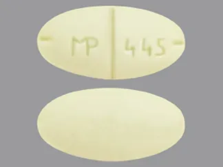 Pill MP 445 Yellow Oval is Amphetamine and Dextroamphetamine