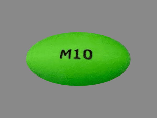 Pill M10 Green Oval is Methoxsalen