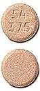Pill 54 375 Peach Round is Buprenorphine Hydrochloride and Naloxone Hydrochloride (Sublingual)