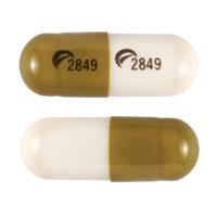 Pill Logo (Actavis) 2849 Logo (Actavis) 2849 Green & White Capsule/Oblong is Fluvoxamine Maleate Extended-Release