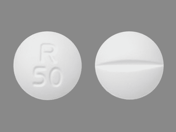 Pill R 50 White Round is Metoprolol Tartrate