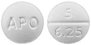 Benazepril hydrochloride and hydrochlorothiazide 5 mg / 6.25 mg APO 5 6.25