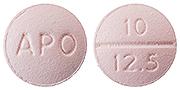Benazepril hydrochloride and hydrochlorothiazide 10 mg / 12.5 mg APO 10 12.5