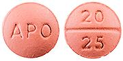 Benazepril hydrochloride and hydrochlorothiazide 20 mg / 25 mg APO 20 25