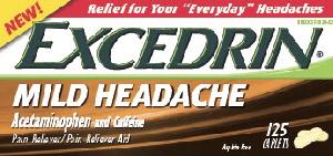 Hap LDE, Excedrin Hafif Baş Ağrısı asetaminofen 325 mg / kafein 65 mg