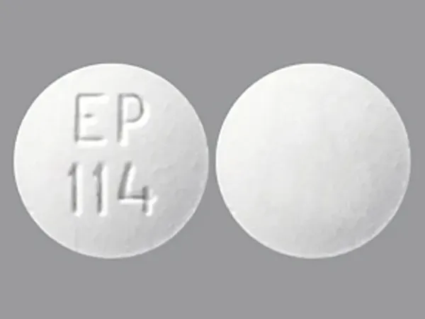 Pill EP 114 White Round is Calcium Acetate