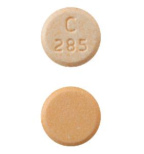 Pill C 285 Orange Round is Cetirizine Hydrochloride (Chewable)
