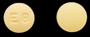 Pill E8 Brown Round is Ethinyl Estradiol and Levonorgestrel