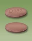 Pill Logo 182 Pink Elliptical/Oval is Trandolapril and Verapamil Hydrochloride
