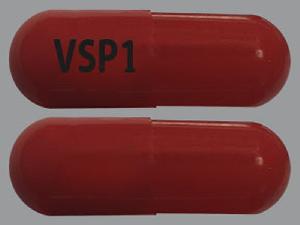 Pill VSP1 Red Capsule-shape is Acetaminophen, Dichloralphenazone and Isometheptene Mucate