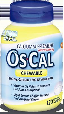 Os-cal 500 chewable calcium 500 mg / vitamin D3 600 IU OS-CAL