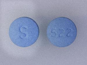Pill S 522 Blue Round is Bupropion Hydrochloride Extended-Release (SR)