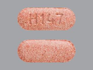 Pill H147 Pink Capsule/Oblong is Lisinopril