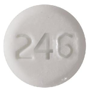 Pill 246 White Round is Drospirenone and Ethinyl Estradiol