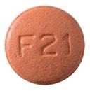 Pill M F21 Brown Round is Fluvastatin Sodium Extended-Release
