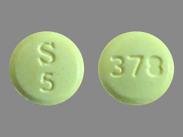 Pill S 5 378 Yellow Round is Dexmethylphenidate Hydrochloride