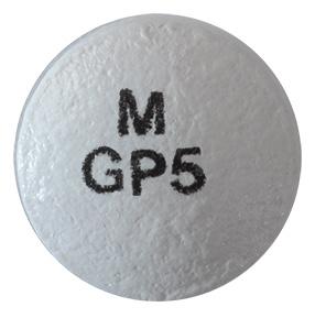 Pill M GP5 White Round is Glipizide Extended-Release