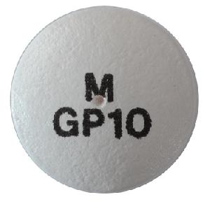 Pill M GP10 White Round is Glipizide Extended-Release