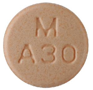 Amphetamine and dextroamphetamine 30 mg M A30