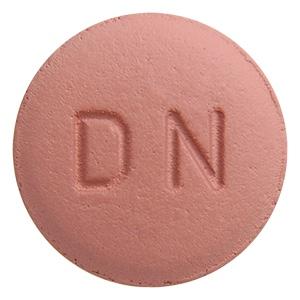 Pill M D N Pink Round is Donepezil Hydrochloride