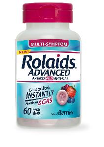 Rolaids advanced (mixed berries) calcium carbonate 1000 mg / magnesium hydroxide 200 mg / simethicone 40 mg R A