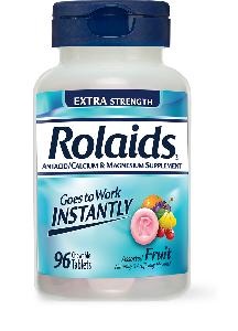 Rolaids extra strength (assorted fruit) calcium carbonate 675 mg / magnesium hydroxide 135 mg R X