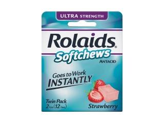 Pill medicine Pink Four-sided is Rolaids Ultra Strength Softchews (Strawberry)