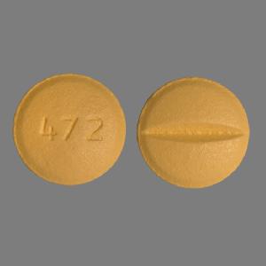 Pill 472 Yellow Round is Imatinib Mesylate