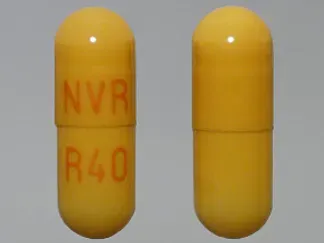 Pill NVR R40 Brown Capsule/Oblong is Methylphenidate Hydrochloride Extended-Release