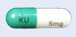 Pill KU 5 mg Green & White Capsule/Oblong is Temozolomide