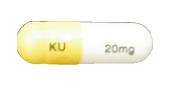 Pill KU 20 mg White & Yellow Capsule/Oblong is Temozolomide