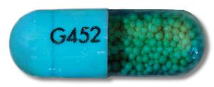 Pill G452 Blue Capsule/Oblong is Amphetamine and Dextroamphetamine Extended Release
