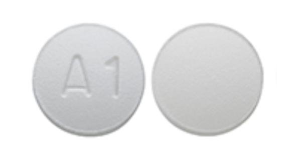 Pill A1 White Round is Almotriptan Malate