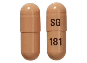 Pill SG 181 Orange Capsule/Oblong is Gabapentin