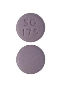 Pill SG 175 Purple Round is Bupropion Hydrochloride Extended-Release (SR)