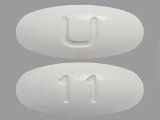 Pill U 11 White Oval is Irbesartan