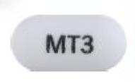 Pill MT3 White Capsule/Oblong is Tramadol Hydrochloride Extended-Release